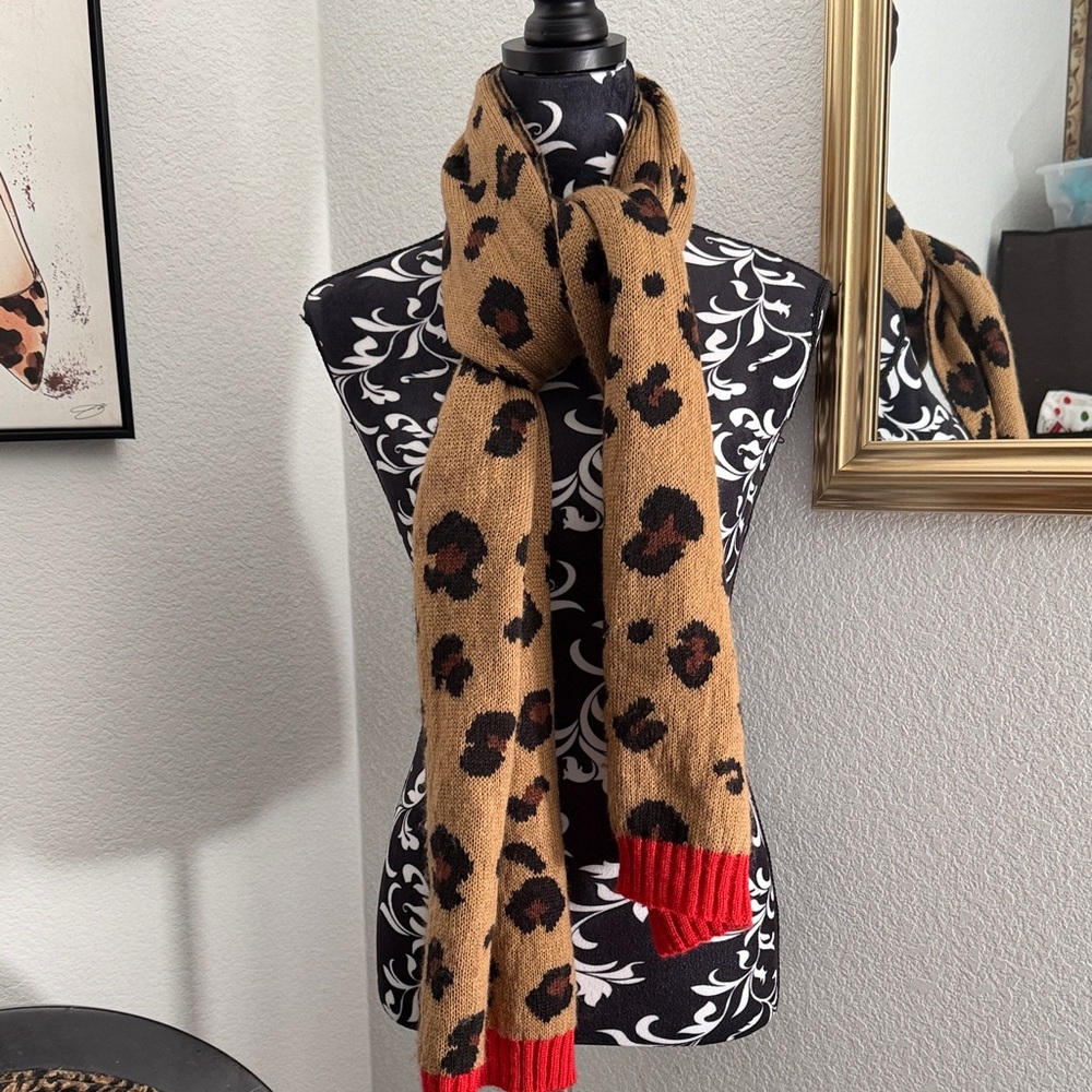 Juicy Couture Animal Print Scarf in Black and Brown
